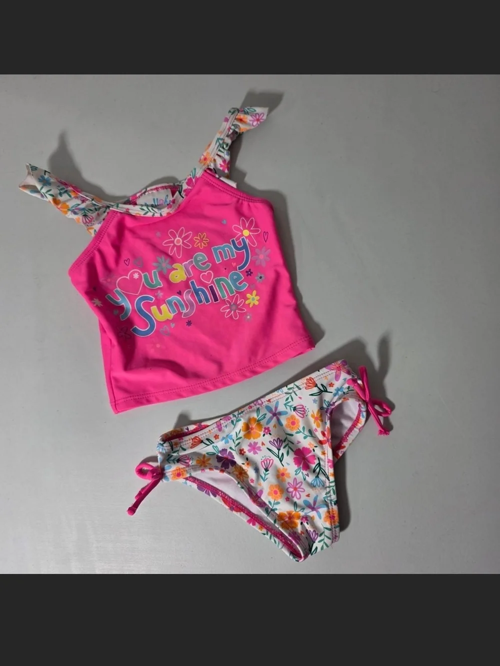 Hot Pink Floral Two-Piece Bikini Set